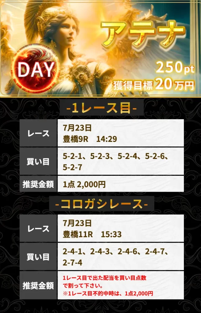 優良おすすめ競輪予想サイト「競輪リッチ(RICH)」有料予想プラン「アテナデイ」0723買い目