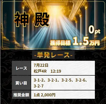 優良おすすめ競輪予想サイト「競輪リッチ(RICH)」無料予想プラン「神殿」買い目2